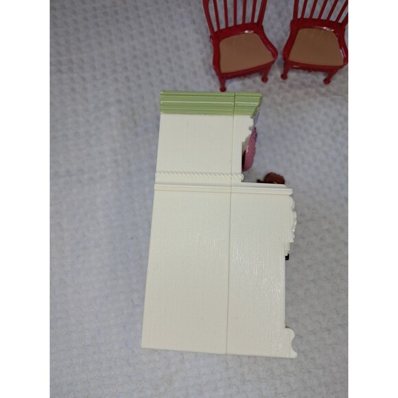 Vintage Fisher Price My Loving Family Dollhouse Chairs Stove Refrigerator Lot - Picture 9 of 16